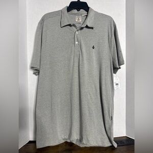 Volcom Men's Size Small Large Polo Gray Grey Short Sleeve Shirt Lightweight NEW